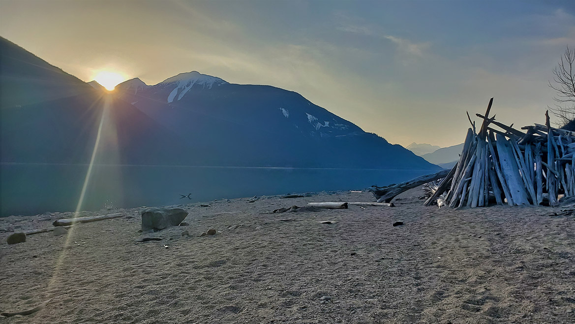 Lillooet Lake Sunset in March