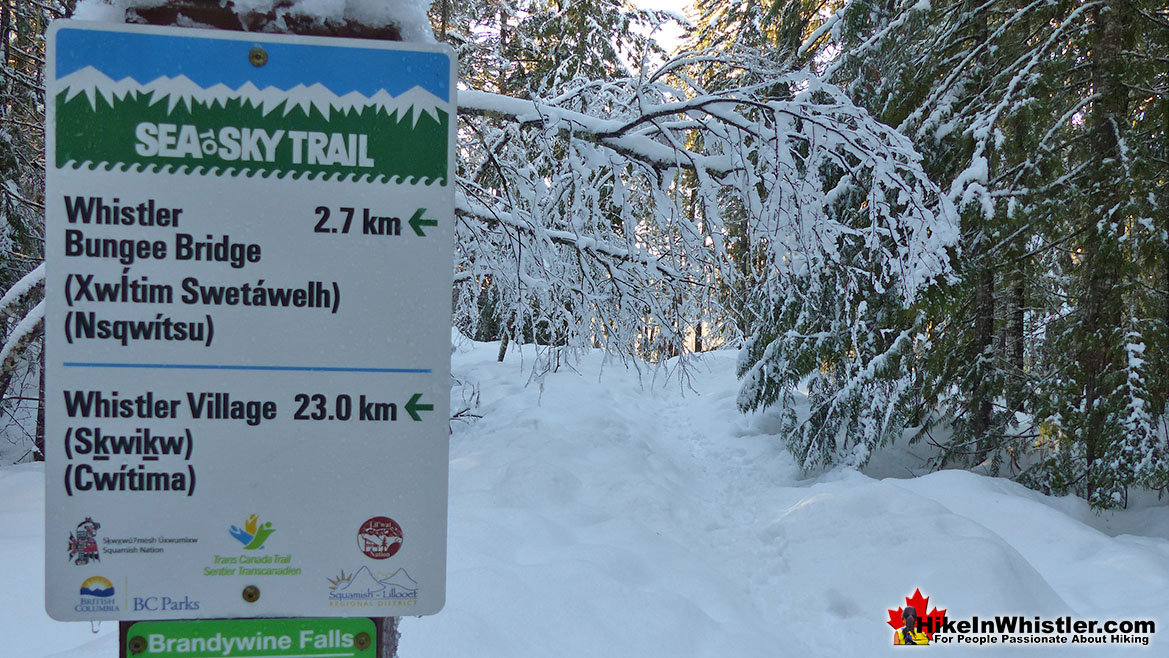 Sea to Sky Trail Sign at Brandywine Falls