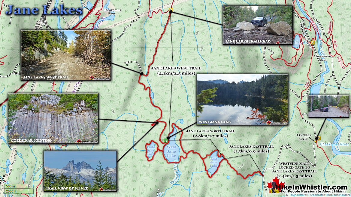 Jane Lakes Whistler Map