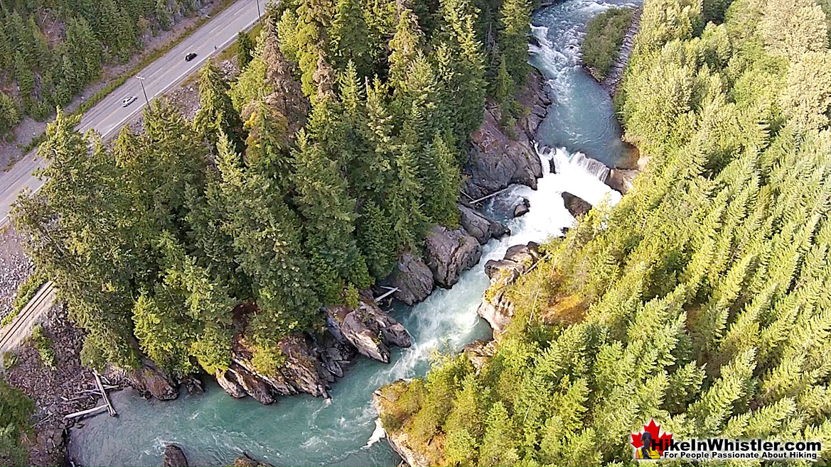 Train Wreck Falls Aerial View Hike in Whistler